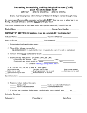Exam Accommodation Form