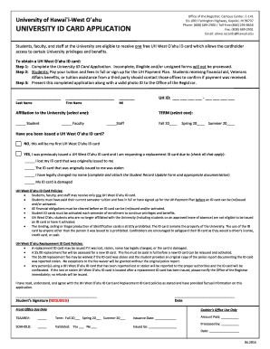University of Hawaii West Oahu ID Card Application