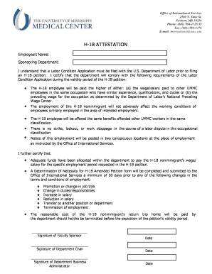 H-1B Attestation Form