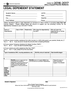 Legal Dependent Statement