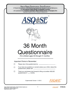 Ages & Stages Social-Emotional Questionnaire