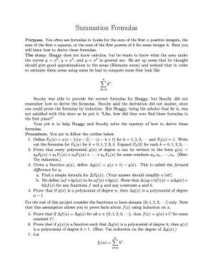 Fillable Online Summation Formulas Fax Email Print - pdfFiller
