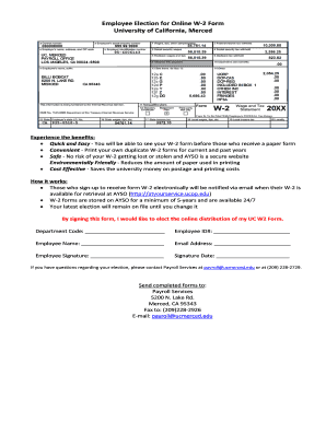 Employee Election for Online W-2 Form