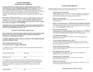 University of Maine at Augusta General Scholarship Application
