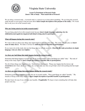Assent to Participate in Research Study