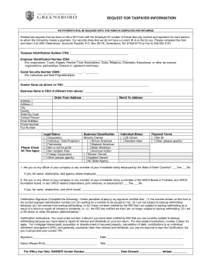 Request for Taxpayer Information Form