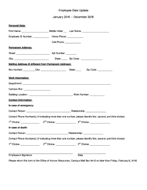 Employee Data Update Form