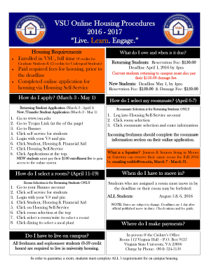 VSU Online Housing Application Form
