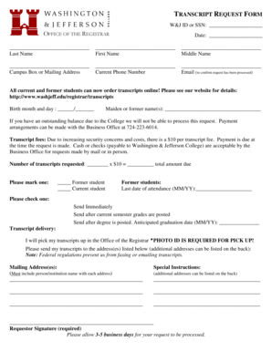 Transcript Request Form