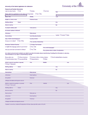 University of the Ozarks Application for Admission