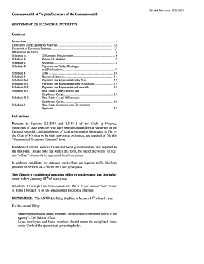 Virginia Statement of Economic Interests