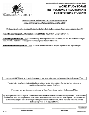 Work Study Forms