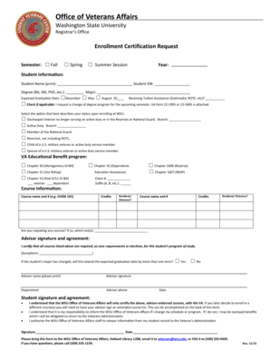 Enrollment Certification Request