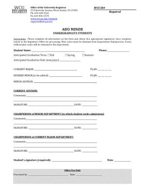 Add Minor Form