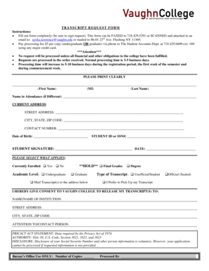 Transcript Request Form
