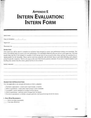 Intern Evaluation Form