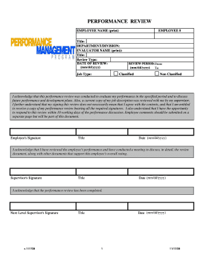Employee Performance Review Form