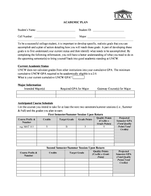 Academic Plan Form