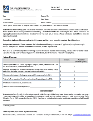 Verification of Untaxed Income
