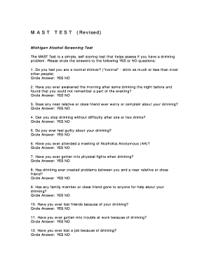 Michigan Alcohol Screening Test