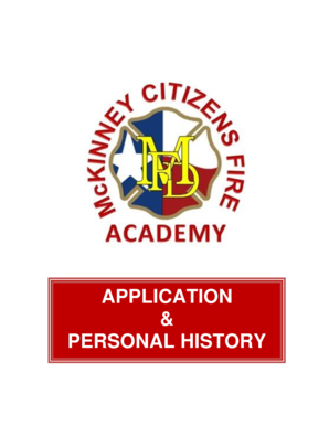 Design participation certificates - APPLICATION PERSONAL HISTORY - McKinney Texas - mckinneytexas