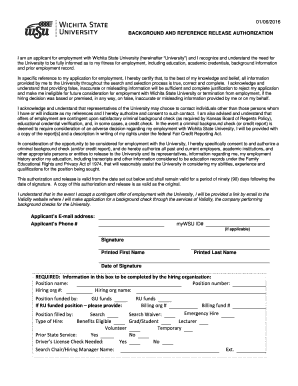 Background and Reference Release Authorization