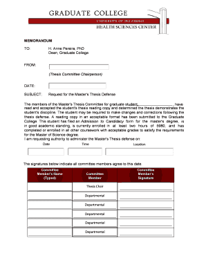 Master's Thesis Defense Request