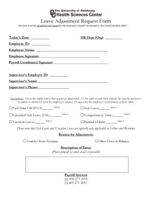 Leave Adjustment Request Form