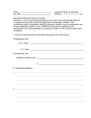 Operational Definitions Exercise