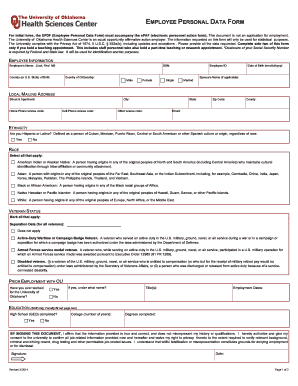 Employee Personal Data Form
