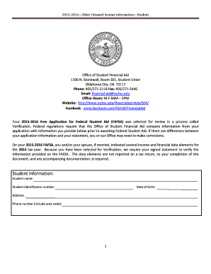2015-2016 Other Untaxed Income Information Form