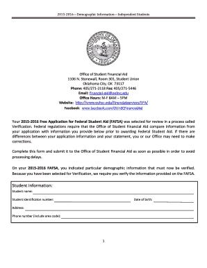 2015-2016 Demographic Information Form