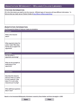 Annotation Worksheet