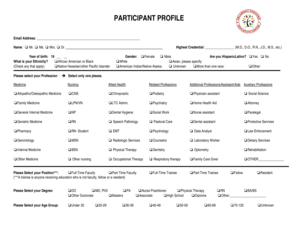 Participant Profile Form