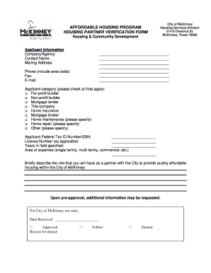 Sba business plan template - City of McKinney AFFORDABLE HOUSING PROGRAM HOUSING - mckinneytexas