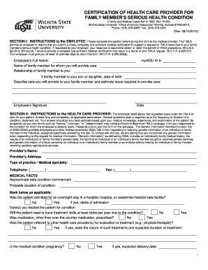 FMLA Certification of Health Care Provider