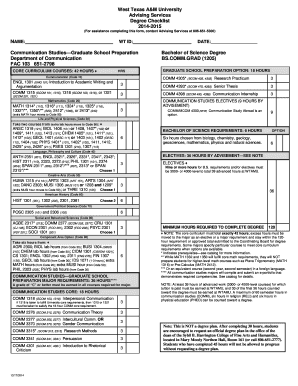 West Texas A&M University Degree Checklist