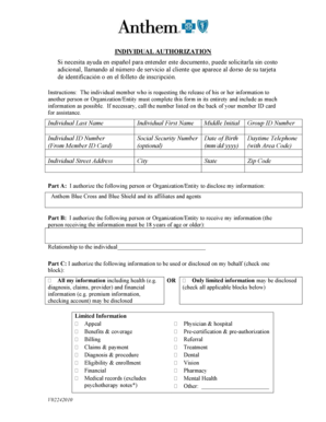 Formulario de Autorización de Anthem