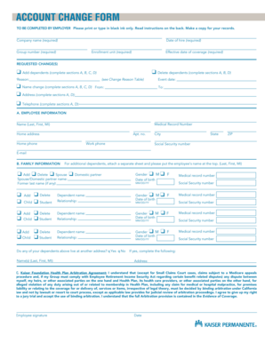 Account Change Form
