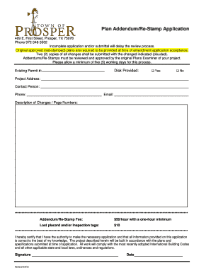 Lordship certificate template - Plan AddendumRe-Stamp Application