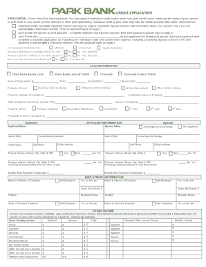 Wisconsin Credit Application Form