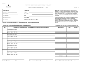 Printable mileage reimbursement form pdf - WESTERN CONNECTICUT STATE UNIVERSITY MILEAGE REIMBURSEMENT - wcsu