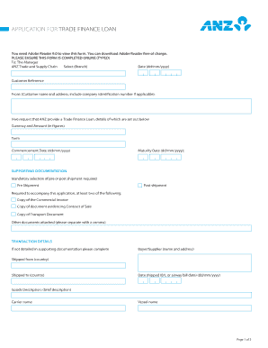 ANZ Trade Finance Loan Application