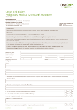 Preliminary Medical Attendant’s Statement