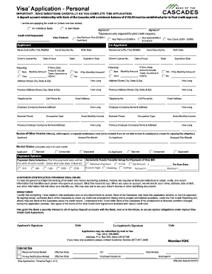 Visa Credit Card Application