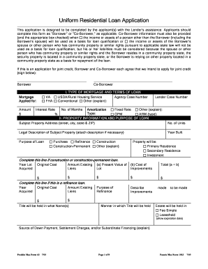 Uniform Residential Loan Application