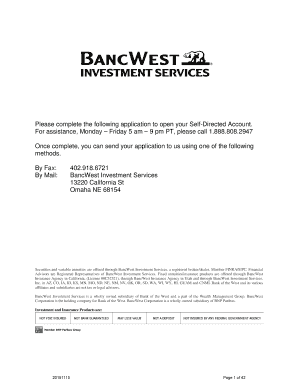 Self-Directed Account Application