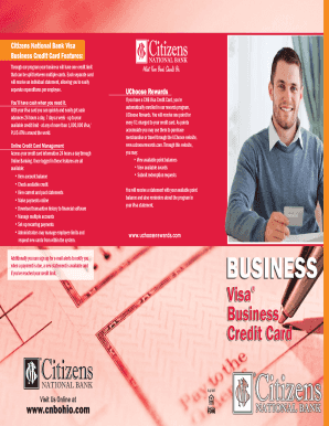 Citizens National Bank Visa Business Credit Card Application