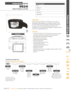 Glade Roadway Luminaire Order Form
