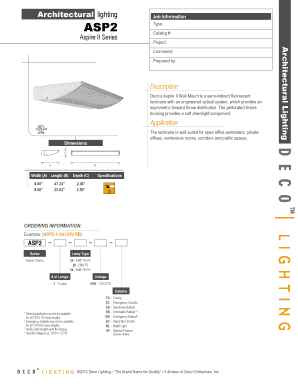 Aspire II Wall Mount Lighting Specifications